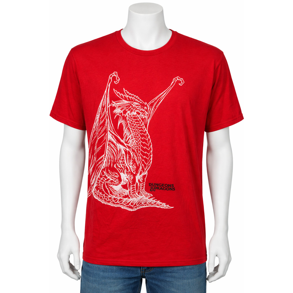 Dungeons & Dragons Red Dragon Graphic Tee Loot Gaming 100% Cotton Large
